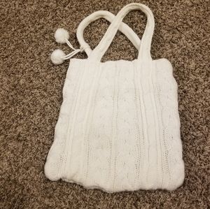 aeropostale Cable Knit Sweater Purse w/ PomPoms